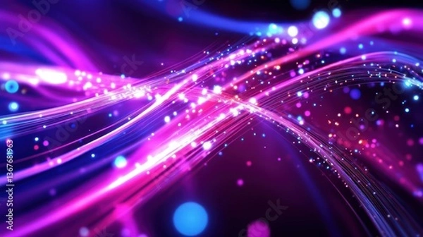 Fototapeta Vibrant abstract lines and lights create a modern, futuristic backdrop.