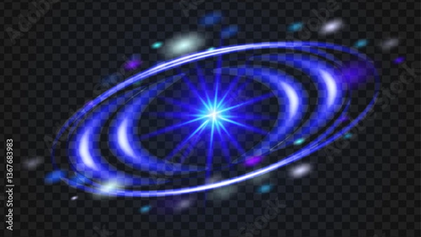 Fototapeta Sparks glitter special light effect. Vector sparkles.Blue Flash. Glowing effects light or sunlight reflection from lens. Stars in space. Isolated glints set. Sparkle glares.Vector shimmering elements