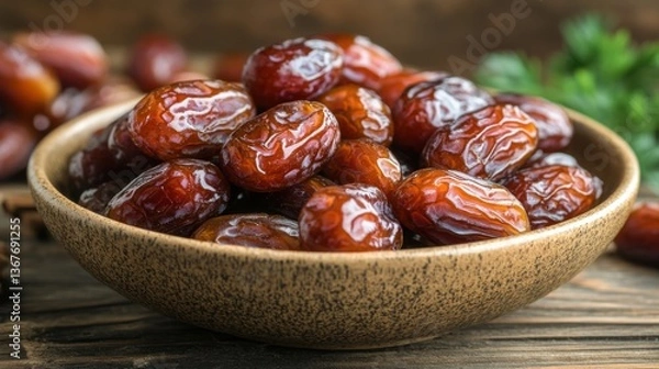 Fototapeta Enjoying Pitted Dates as a Nutritious and Delicious Snack