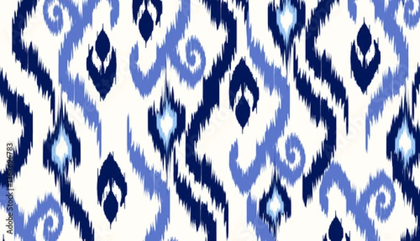 Fototapeta geometric ethnic vintage texture vector art design. textile fashion pattern line ikat seamless pattern and batik fabric texture asian background wallpaper geometry indian. Ethnic abstract ikat art .
