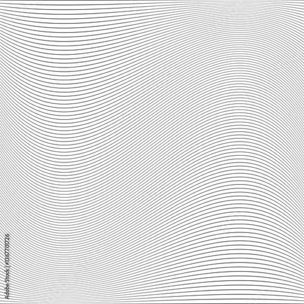 Fototapeta Horizontal Wavy Thin Stripe Lines Background