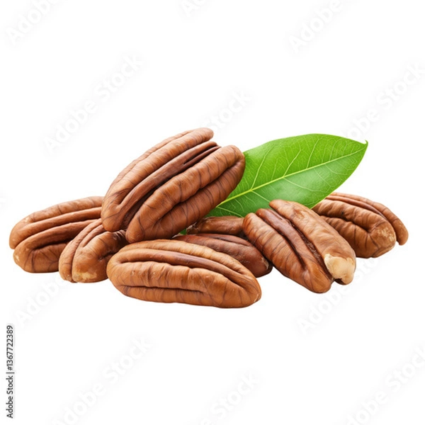 Fototapeta pecan, nut, isolated on png transparent background, full depth of field