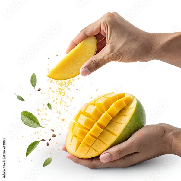 Fototapeta hand holding orange