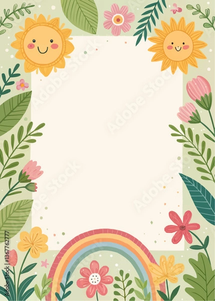 Fototapeta Floral Frame Template