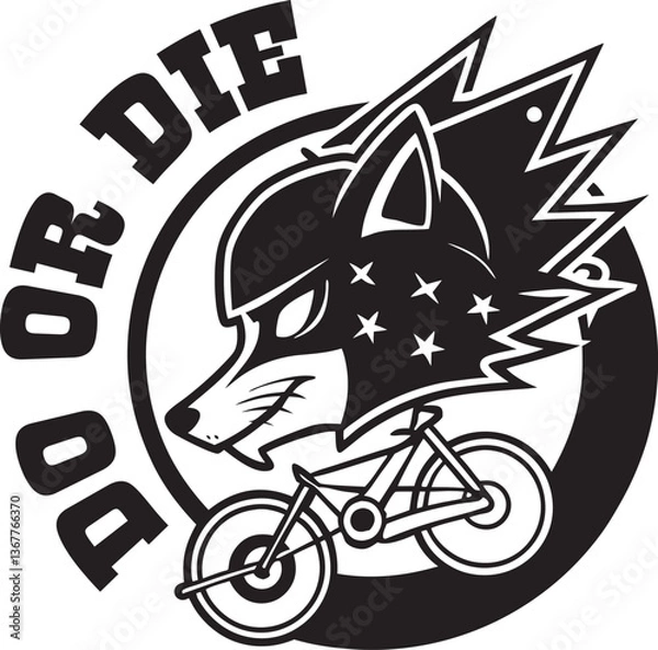 Obraz black motorcycle on a white background