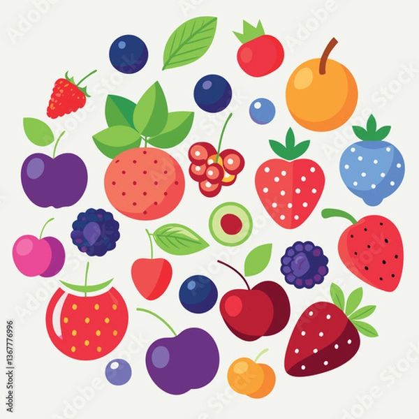 Fototapeta Seamless background with fruits