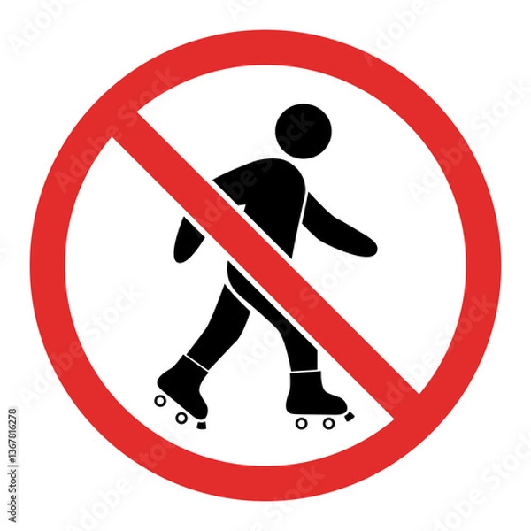 Obraz No Roller Skating Sign