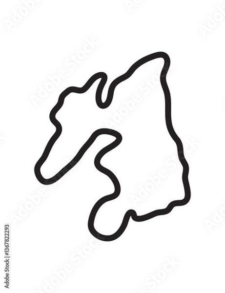 Fototapeta Isle of Islay outline map, Scottish island map, Island of Islay map contour