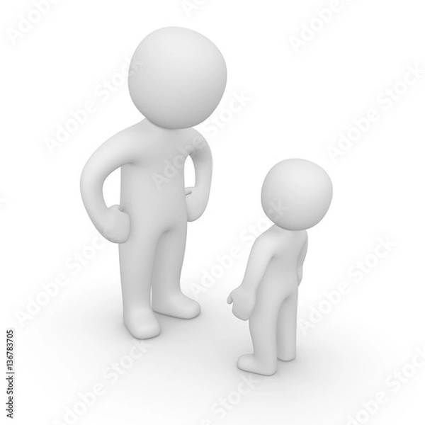 Obraz Big and small 3d peoples. 3d render.