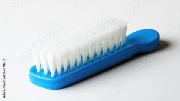 Obraz Blue plastic toothbrush Isolated on white background