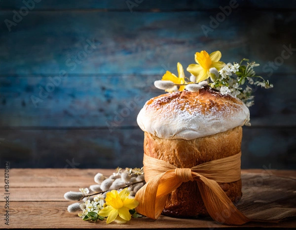 Obraz easter cake with flowers