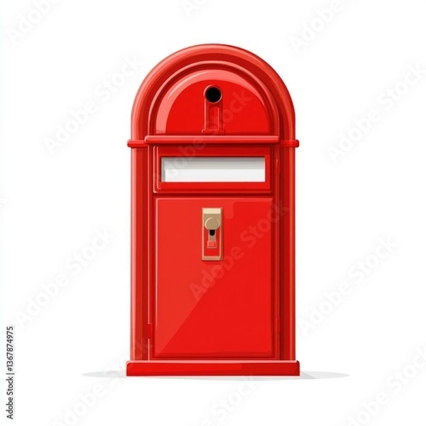 Obraz Classic Red Mailbox An Icon of Traditional Postal Services isolated on white background