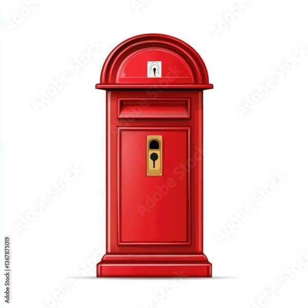 Obraz Classic Red Mailbox An Icon of Traditional Postal Services isolated on white background