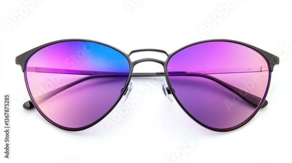 Obraz Timeless Black Sunglasses  A Classic Statement of Style on White Background