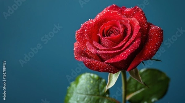 Fototapeta Close-up of a vibrant red rose
