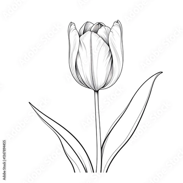 Obraz white tulip on white background