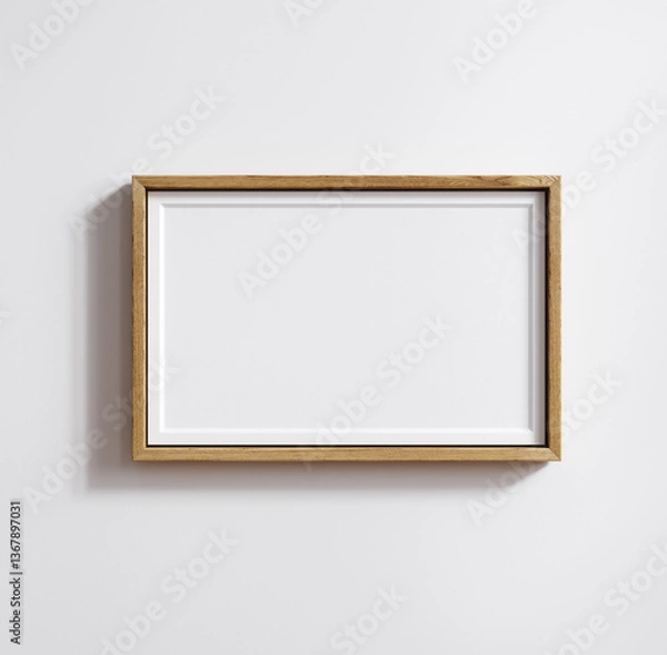 Fototapeta Mockup poster frame close up, 3x5 paper ratio, 3d render