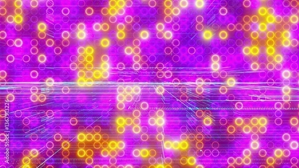 Fototapeta Abstract digital background with lines and dots. Computer generated 3d render