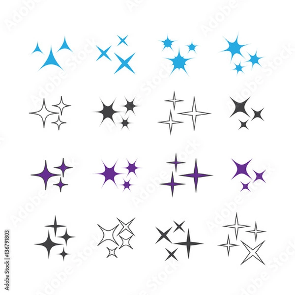 Fototapeta Sparkles icons vector set. Sparkles vector sign