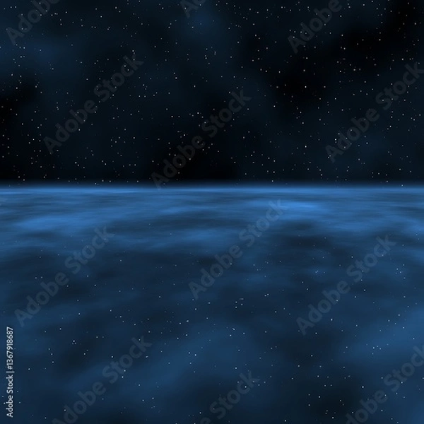 Fototapeta Alien Planet with Night Sky, and Nebula.
