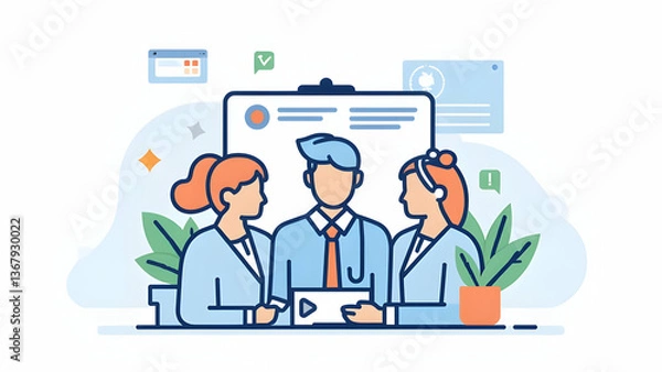 Fototapeta  Customer Support Membership: Service Loyalty Program Icon 
