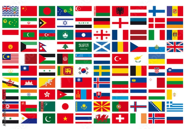 Fototapeta flagi azja europa