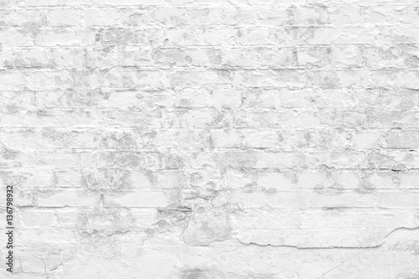 Fototapeta white brick wall texture background abstract
