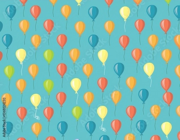 Fototapeta カラフルな風船が描かれた背景