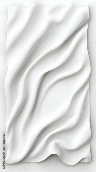 Obraz Draped white fabric with soft folds and wrinkles, blank template