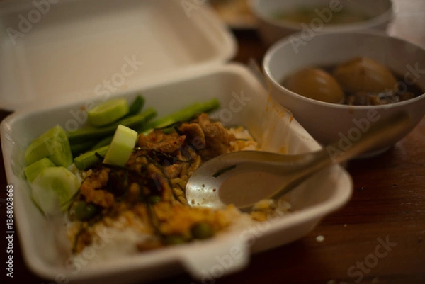 Obraz beef rice with vegetables