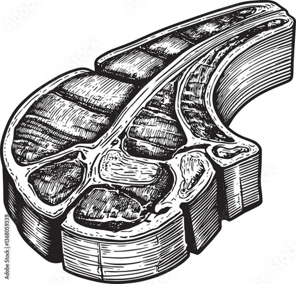 Obraz steak beef vector illustration