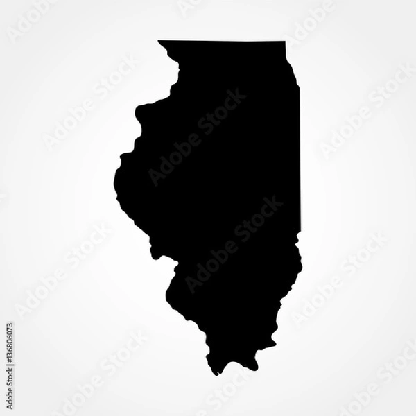 Obraz map of the U.S. state of Illinois 