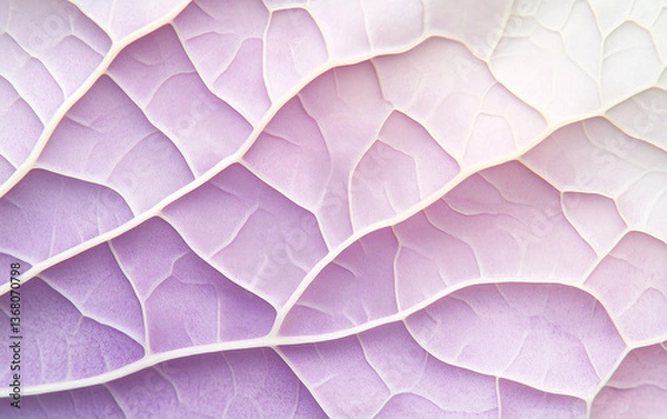 Obraz Abstract Close-Up of Purple Cabbage Leaf Texture with White Veins, Natural Pattern