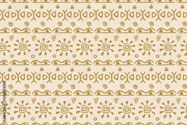 Obraz Shamanic African Seamless Pattern. Endless Background