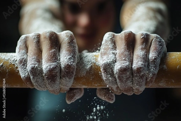 Obraz Chalky Hands on Gymnastic Bar