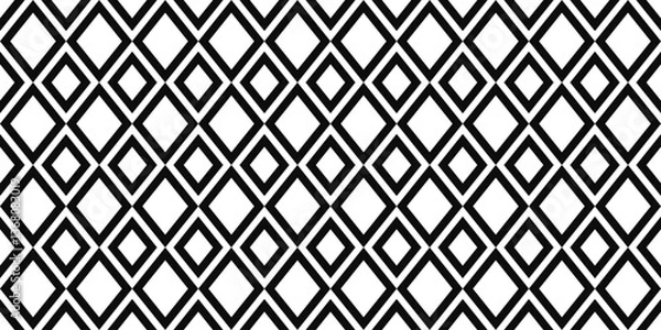 Obraz Black and white diamond pattern for decoration and textile design. Rhombus pattern for Floor Tile Design