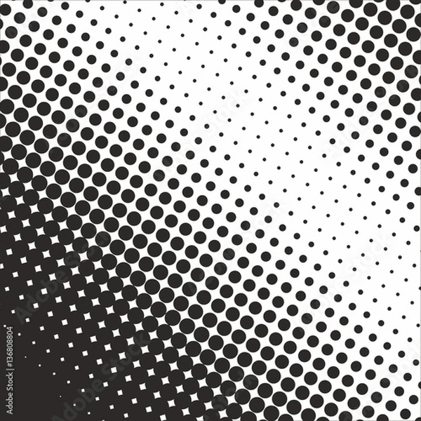 Fototapeta Abstract geometric black and white graphic design print halftone