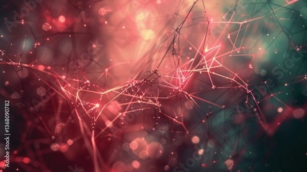 Obraz Technology-inspired background with abstract network connections.