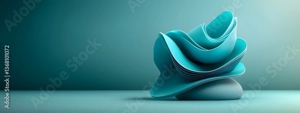 Fototapeta Captivating cerulean digital currents surging across a contrasting dark and light landscape representing the dynamic flow of cutting edge technological CGI dramatic chiaroscuro lighting