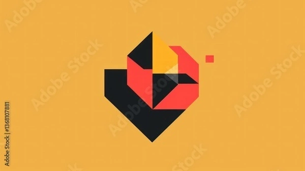 Fototapeta A minimalist abstract logo design with bold geometric shapes.