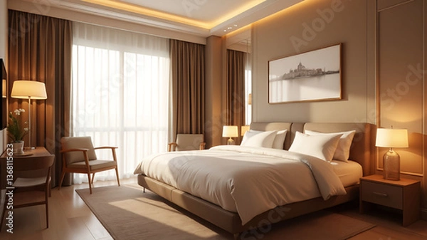 Fototapeta bedroom with bed