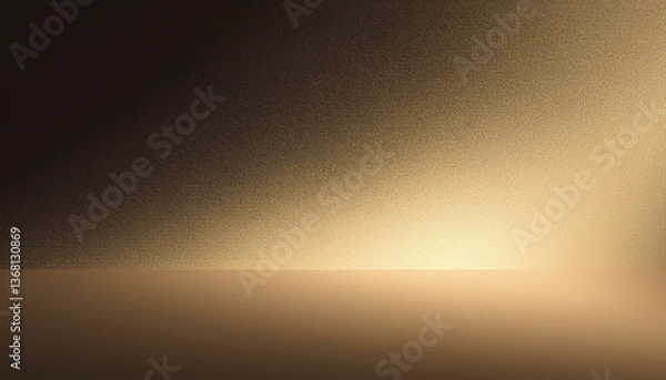 Obraz dark beige grainy gradient background with glowing light blank banner header poster design