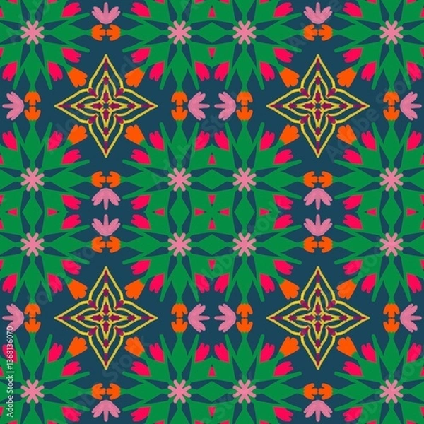Fototapeta seamless pattern with flowers
