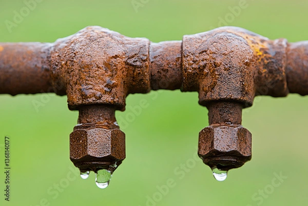 Obraz old rusty tap water