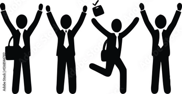 Fototapeta Vector icons illustrating people in business roles — ideal for representing teamwork, collaboration, leadership, and corporate functions.
