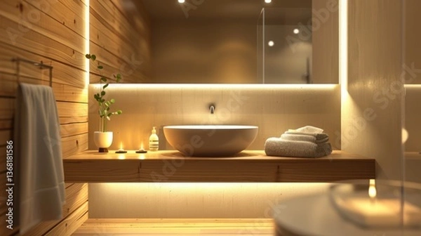 Obraz modern bathroom interior with shower