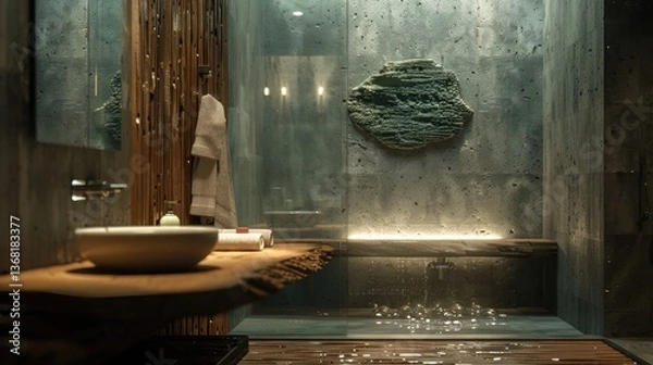 Fototapeta man in the kitchen with a grinder