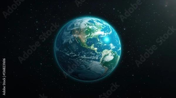 Fototapeta Exploring earth's wonders a stunning view of our planet in space nature digital art cosmic perspective