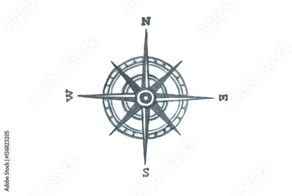 Fototapeta Kompas. Akwarela ilustracja.