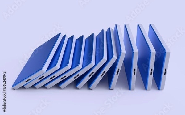 Fototapeta 3d render external hardisk isolated on white 